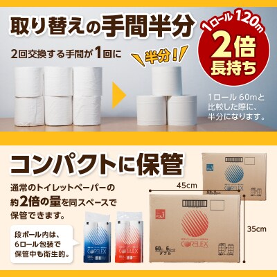 【2026年10月発送】トイレットペーパーダブル 60m 6R×8パック(48ロール入り)