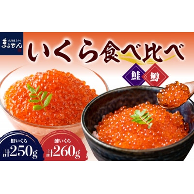 えりも【マルデン特製】いくら食べ比べセット(鮭いくら250g・鱒いくら130g×2箱)
