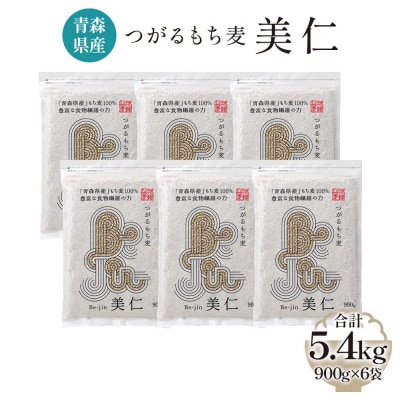 [青森県産] つがるもち麦 美仁 900g×6袋 [0339]