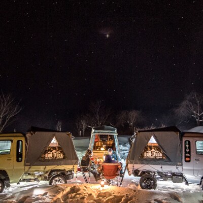 バグトラック 軽トラ用多機能テントキット (ジャンボタイプ) ネイビー&カモ [0541]