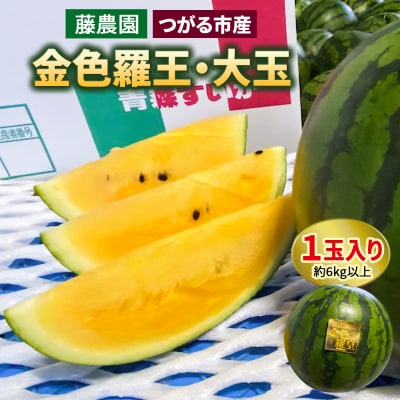 黄色いスイカ・金色羅王 大玉 1玉 [0621]