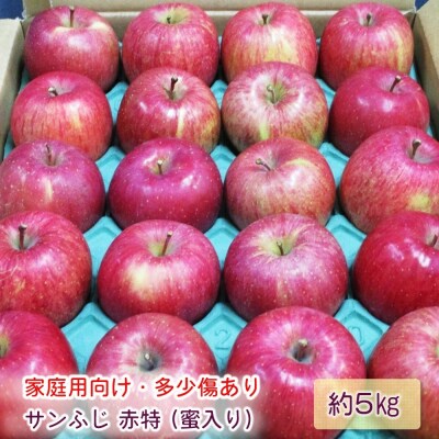 家庭用 サンふじ りんご 赤特 約5kg [0718]