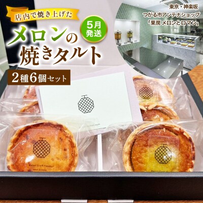 メロンの焼きタルト6個セット(赤、青 各3個) [0969]