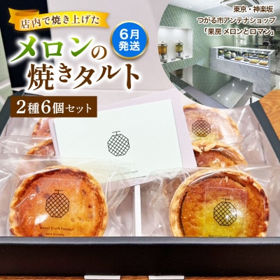 メロンの焼きタルト6個セット(赤、青 各3個) [0970]