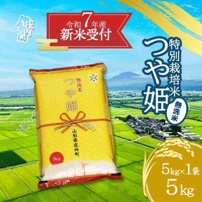 【新米受付 10月発送】R7年産 つや姫無洗米 5kg(入金期限:2025.9.15)