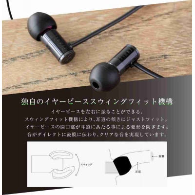 マイク付きハイレゾ有線イヤホン final E1000C BLACK