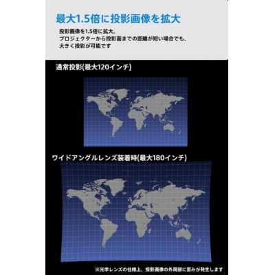 ベッドルームプロジェクターNX1　ブラック ワイドアングルレンズセット