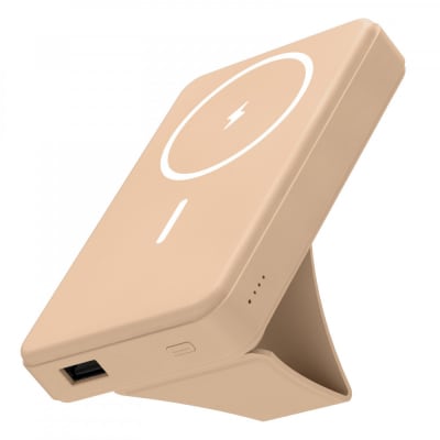 急速充電ワイヤレスモバイルバッテリー 10000mAh MagSafe対応【カフェラテ】