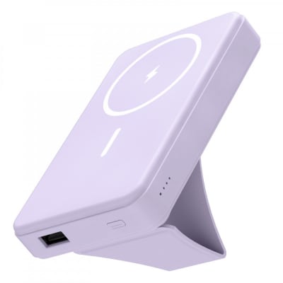 急速充電ワイヤレスモバイルバッテリー 10000mAh MagSafe対応【ラベンダー】