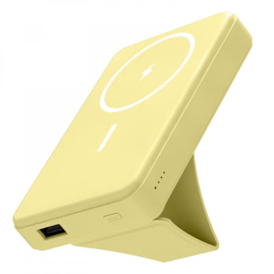 急速充電ワイヤレスモバイルバッテリー 10000mAh MagSafe対応【レモンイエロー】