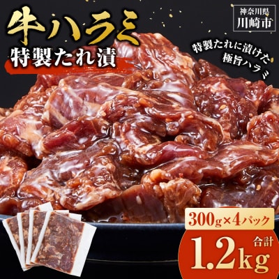 <訳あり>牛ハラミ　特製たれ漬　1.2kg【順次配送】