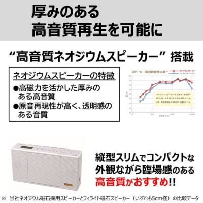 東芝 Bluetooth送受信機能&高音質な密閉型ネオジウムスピーカー搭載 TY-AN2(W)