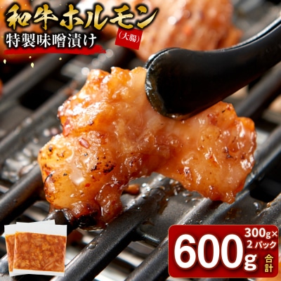 <訳アリ>和牛ホルモン(大腸)　特製味噌漬け　0.6kg(300g×2)