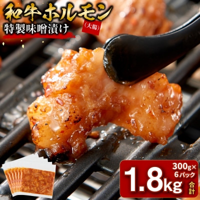 <訳アリ>和牛ホルモン(大腸)　特製味噌漬け　1.8kg(300g×6)
