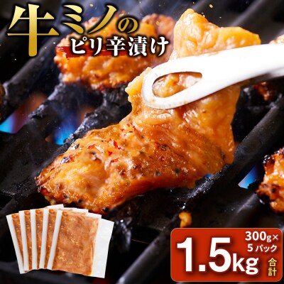 牛ミノ ピリ辛漬け 1.5kg ( 300g × 5パック ) 【12月発送】