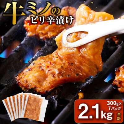 牛ミノ ピリ辛漬け 2.1kg ( 300g × 7パック ) 【12月発送】