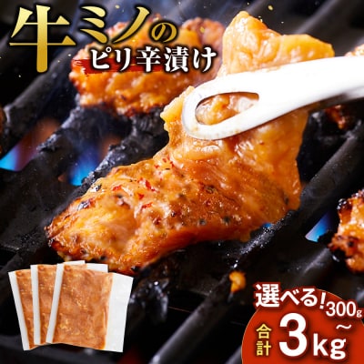 牛ミノ ピリ辛漬け 3kg ( 300g × 10パック ) 【2026年9月発送】
