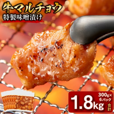 ＜訳アリ＞牛マルチョウ　特製味噌漬け　1.8kg(300g×6)【2026年6月発送】