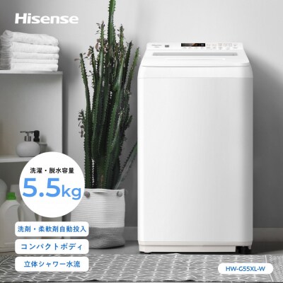 Hisense ハイセンス 洗剤自動投入 洗濯機 【設置費込み】5.5kg スリム 1-2人用