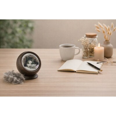 手元供養にも使える写真陶板付き宝物入れ「たまてまり」