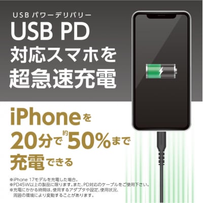 巻取式USB-Cケーブル内蔵急速USB充電器65W(ブラック) 【kw0232-0078-1】