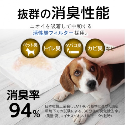 ペット対応空気清浄機 集毛機能付き(30畳対応) 【kw0232-0080】
