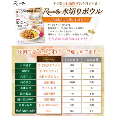 【雑誌掲載モデル】 水切りボウル 水切り 米研ぎボウル　【kw0286-0027】