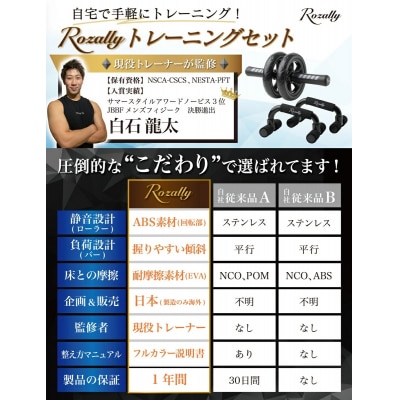【現役トレーナーが監修】 腹筋ローラー プッシュアップバー　【kw0286-0023】