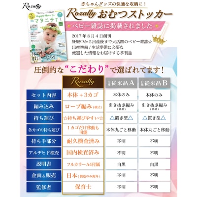 【保育士が監修】 おむつストッカー おむつ収納 可愛い グレー　【kw0286-0039-2】