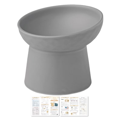 【獣医師が監修】猫 犬 食器 吐き戻し防止 フードボウル大 グレー　【kw0286-0054-4】