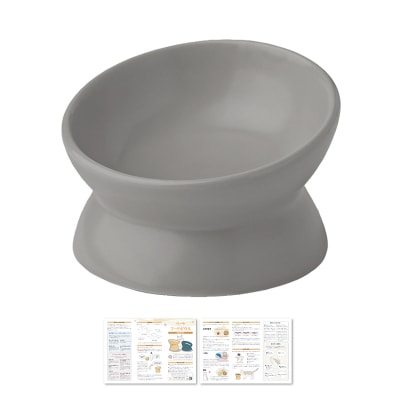 【獣医師が監修】猫 犬 食器 吐き戻し防止 フードボウル小 グレー　【kw0286-0054-9】