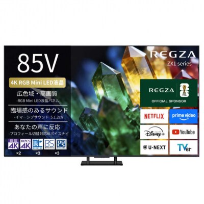TVS REGZA【標準設置費込み】 RGB Mini LED液晶テレビ ZX1 85V型