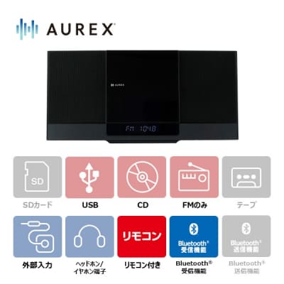 AUREX スリム型サウンドシステム AX-WSS60(K)【kw0240-0530-1】