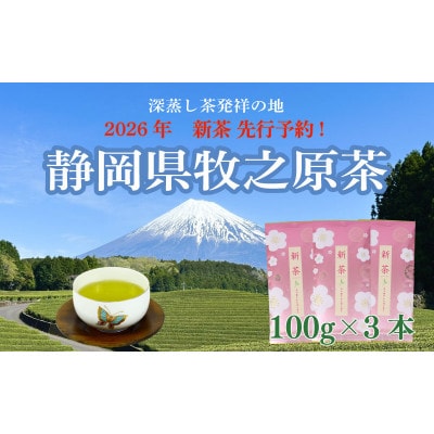 【2026年先行予約】静岡牧之原茶「新茶」初摘 計300g(100g×3本)