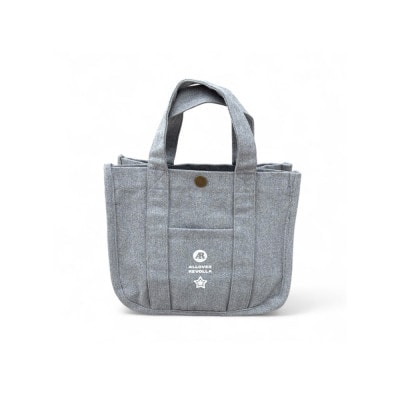 水筒が倒れない仕切り帆布ミニトートバッグ 【グレー】