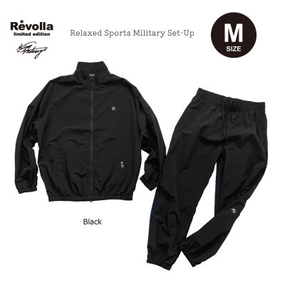 【ブラック・M】リラックススポーツミリタリーセットアップ