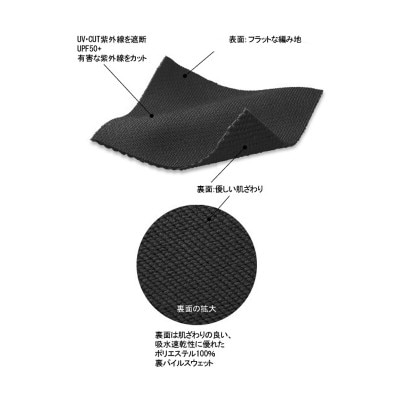 優しい肌触り・吸水速乾・UV機能のドライジップフーディー　【L】005-137