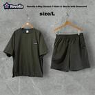 Revolla 4WAY ストレッチ ドローコード付き Tシャツ&ショーツ(オリーブLサイズ)