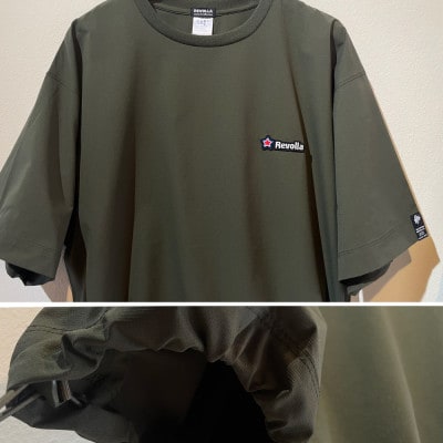 Revolla 4WAY ストレッチ　ドローコード付き Tシャツ&ショーツ(オリーブLサイズ)