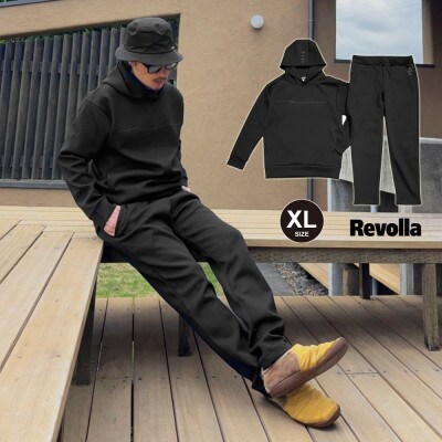 Revolla イケオジ リラックスセットアップ 【ブラック・XL】