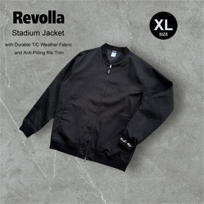 スタジアムジャケット 高耐久T/Cウェザー&毛玉レスリブ【ブラック・XL】
