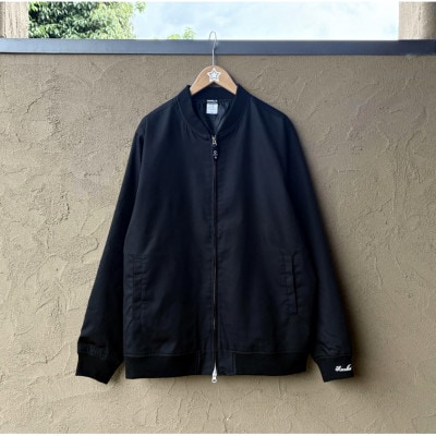 スタジアムジャケット 高耐久T/Cウェザー&毛玉レスリブ【ブラック・XL】