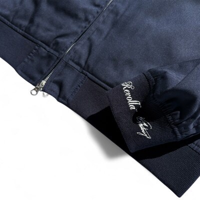 スタジアムジャケット 高耐久T/Cウェザー&毛玉レスリブ【ネイビー・XL】