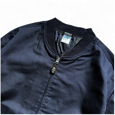 スタジアムジャケット 高耐久T/Cウェザー&毛玉レスリブ【ネイビー・XL】
