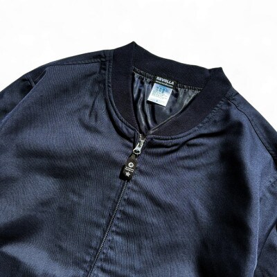 スタジアムジャケット 高耐久T/Cウェザー&毛玉レスリブ【ネイビー・XXL】