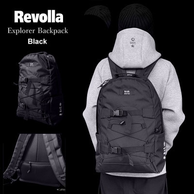 背面セキュリティーポケット付き 全天候型 エクスプローラーリュック 28リットル 【ブラック】