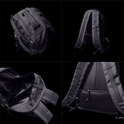 背面セキュリティーポケット付き 全天候型 エクスプローラーリュック 28リットル 【ブラック】