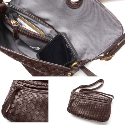 財布として使える　天然馬革　ミニショルダーバッグ【ブラウン】