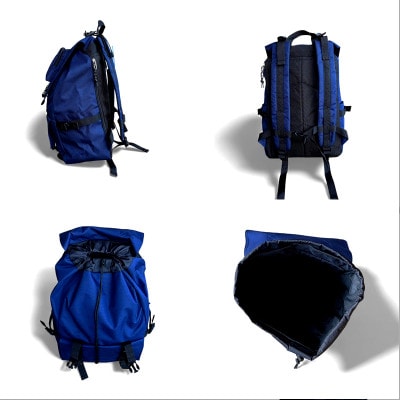 Revolla タブレットポケット付き スクエアバックパック リュック 男女兼用 【ネイビー】