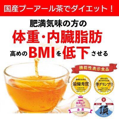 【さとふる限定】荒畑園　国産プーアール茶SARYU-SOSO(2g×30)×4袋【機能性表示食品】